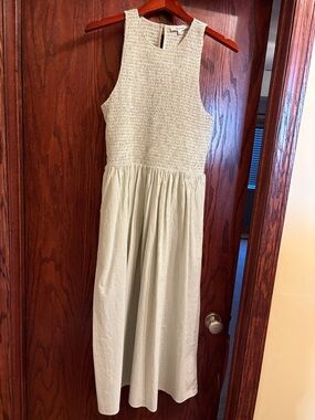 Madewell Cream Maxi Dress with Smocked Bodice